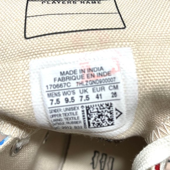 CONVERSE Women 170667C-RB  X BEYOND CTAS HI 70 Retro Alona Blue Red Canvas Sneak - Picture 11 of 11